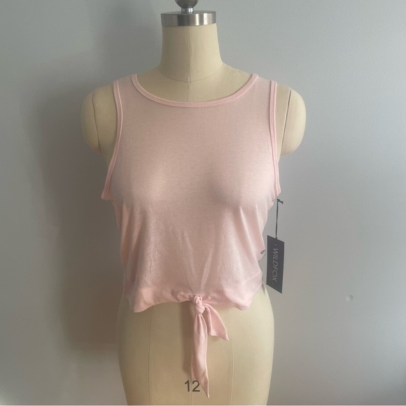 Wildfox Sweat Tie Front Workout Tank Top- Blushing Bride (Pink)- Size Large- NWT - Picture 1 of 8
